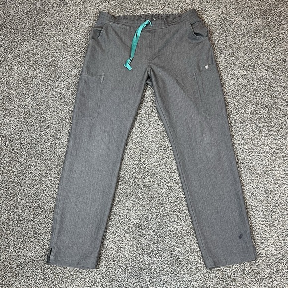Figs Other - FIGS Pants Mens M Gray Scrubs Straight Slit Leg Cargo Zip Pocket Stretch TW2000